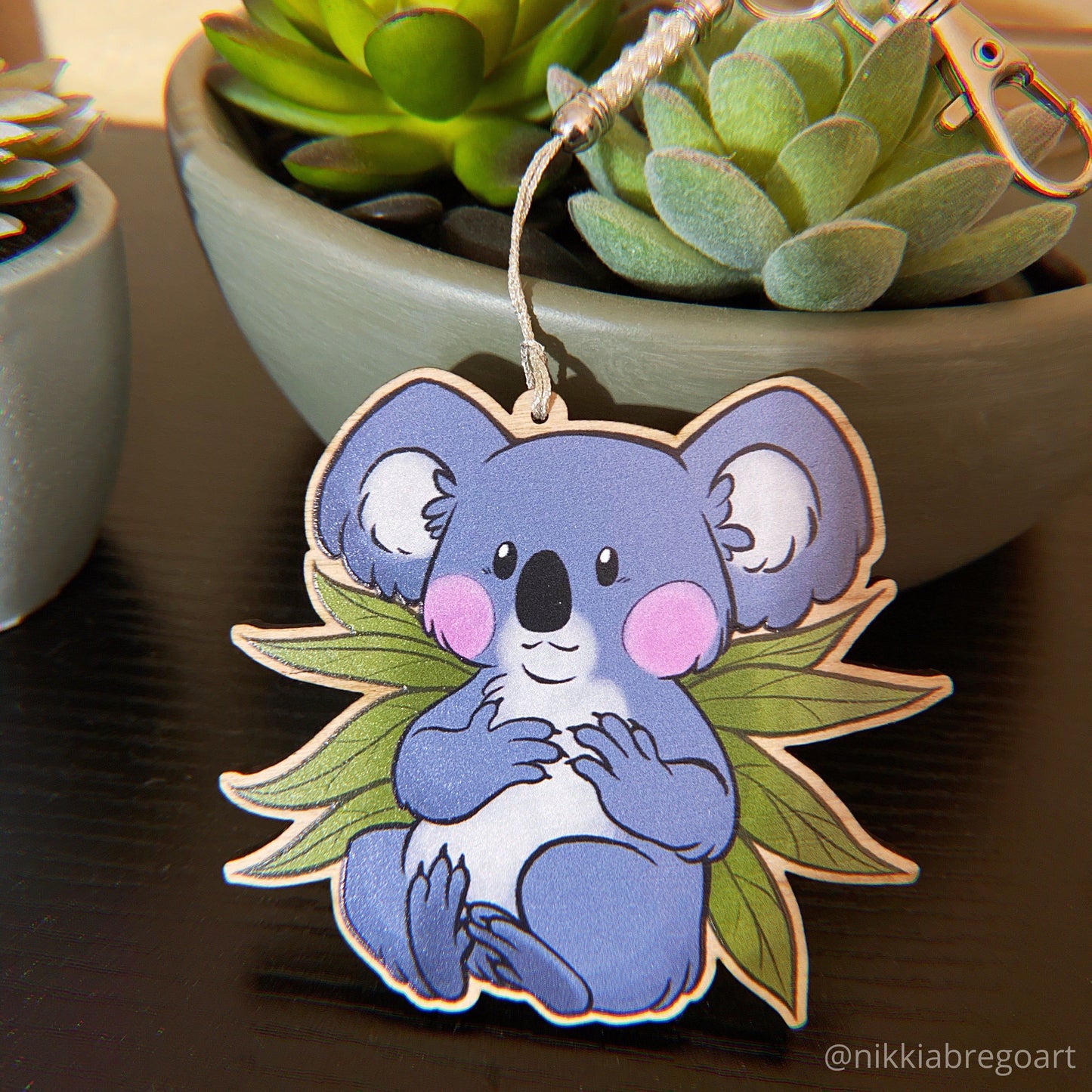 Hope the Koala Wood Keychain