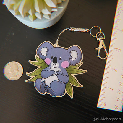 Hope the Koala Wood Keychain