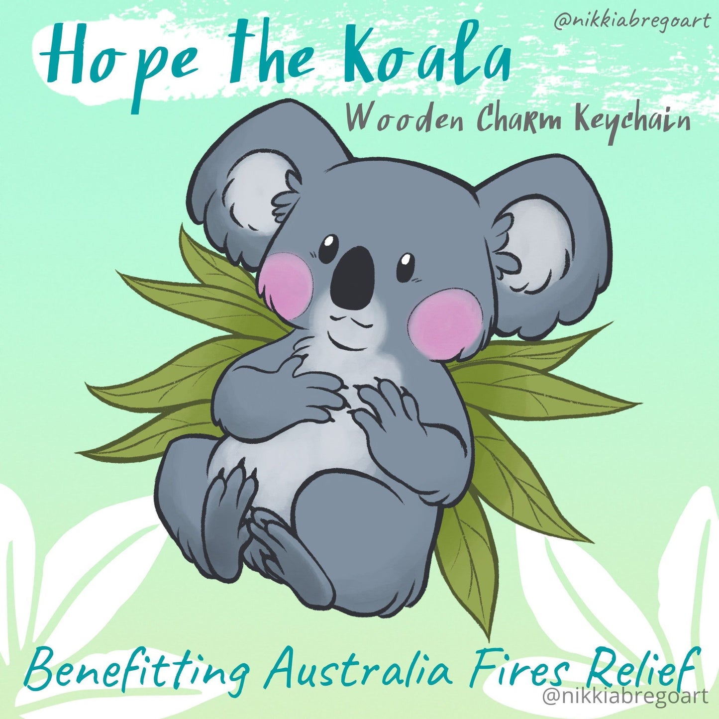 Hope the Koala Wood Keychain